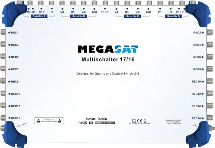 Megasat Multischalter 17/16 (blau/ Weiß) 4 Megasat Multischalter 17/16 (blau/ Weiß) – Bild 2