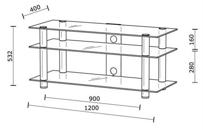 Just-racks Spectral TV-Ständer - TV1203ALBG (schwarzglas) 7 Just-racks Spectral TV-Ständer - TV1203ALBG (schwarzglas) – Bild 5