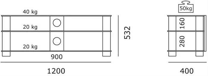 Just-racks Spectral TV-Ständer - TV1203ALBG (schwarzglas) 9 Just-racks Spectral TV-Ständer - TV1203ALBG (schwarzglas) – Bild 7