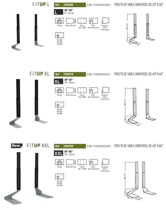 ERARD Tisch Halterung - FitUp XXL 40" - 85" (silber / Schwarz) 9 ERARD Tisch Halterung - FitUp XXL 40" - 85" (silber / Schwarz) – Bild 7