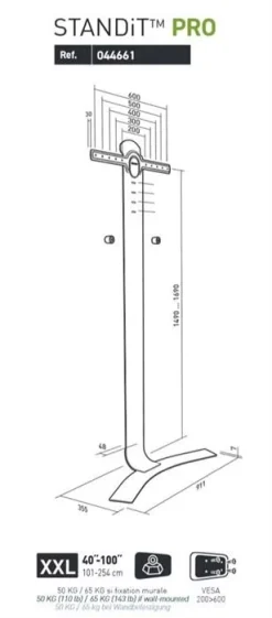 ERARD Wandhalterung - STANDiT PRO (40"-100" 65kg) (schwarz-weiss) -Imou Shop a114762 637947023667723435 700x700 vcenterhcenter.jpeg