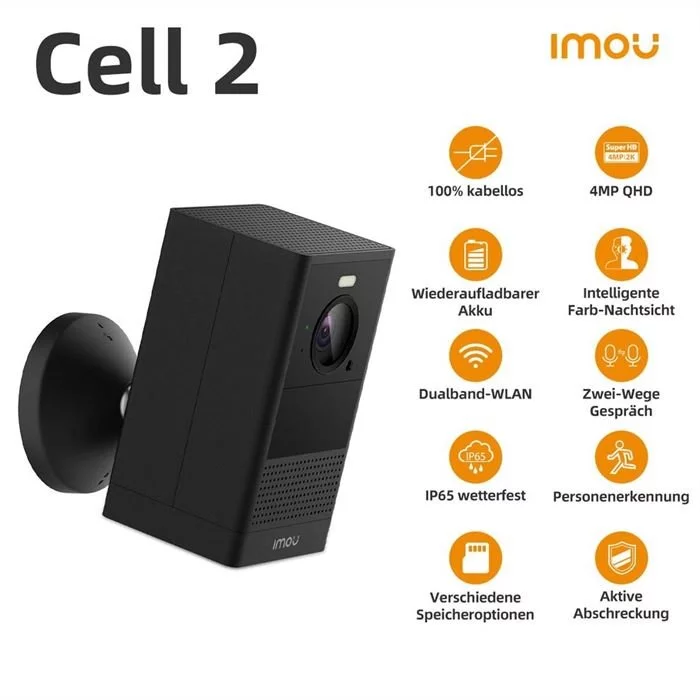 Imou Überwachungskamera - 4MP, Akku, IP65, MicroSD Slot (schwarz) 7 Imou Überwachungskamera - 4MP, Akku, IP65, MicroSD Slot (schwarz) – Bild 6