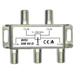 Wisi F-Verteiler DM04D 4-fach - 7,5dB 5-1300MHz