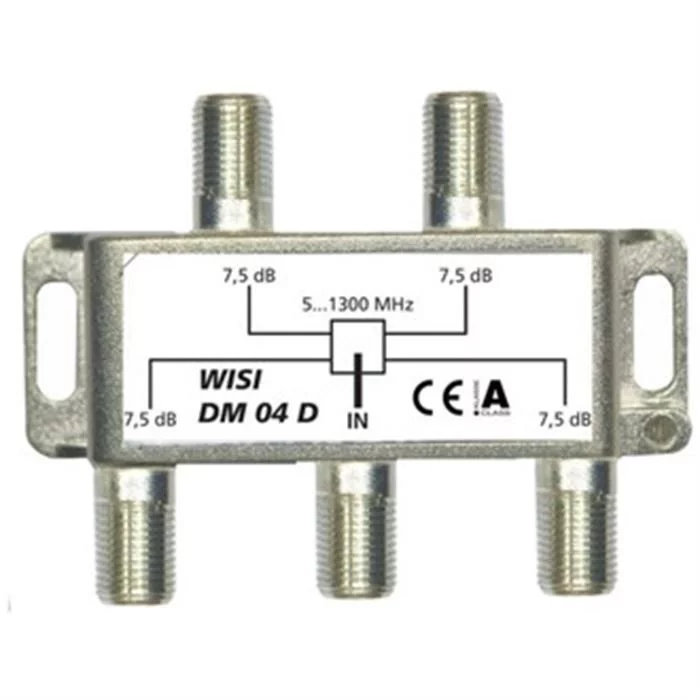 Wisi F-Verteiler DM04D 4-fach - 7,5dB 5-1300MHz 3 Wisi F-Verteiler DM04D 4-fach - 7,5dB 5-1300MHz
