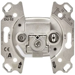 Wisi DU02 - Breitbanddose 2-Loch, 4dB, 2GHz (grau)