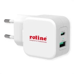 Roline USB Adapter - Mit Euro-Stecker, 2 Port 20W (weiss)