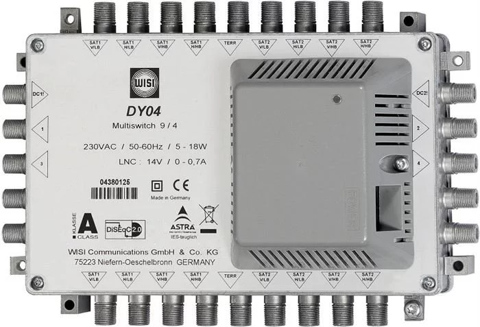 Wisi DY04 - Multischalter 9 Eing. 4-fach Aktiv (silber) 4 Wisi DY04 - Multischalter 9 Eing. 4-fach Aktiv (silber) – Bild 2