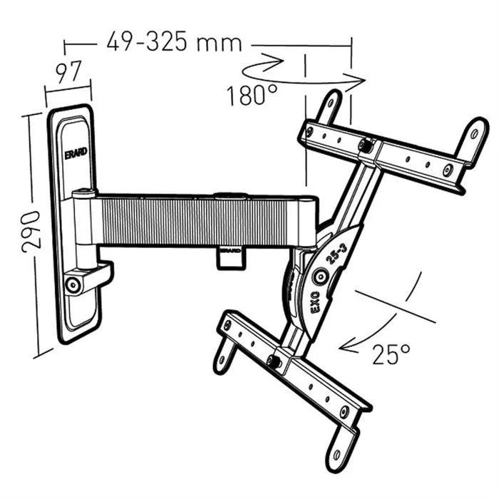 ERARD Wandhalterung - EXO 400TW2 (30"-55" 25kg) (schwarz) 4 ERARD Wandhalterung - EXO 400TW2 (30"-55" 25kg) (schwarz) – Bild 2