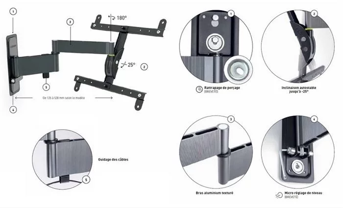 ERARD Wandhalterung - EXO 400TW2 (30"-55" 25kg) (schwarz) 5 ERARD Wandhalterung - EXO 400TW2 (30"-55" 25kg) (schwarz) – Bild 3