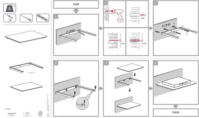ONE FOR ALL Wandhalterung Für Zubehör Bis 8kg - WM5311 (schwarz) 5 ONE FOR ALL Wandhalterung Für Zubehör Bis 8kg - WM5311 (schwarz) – Bild 3