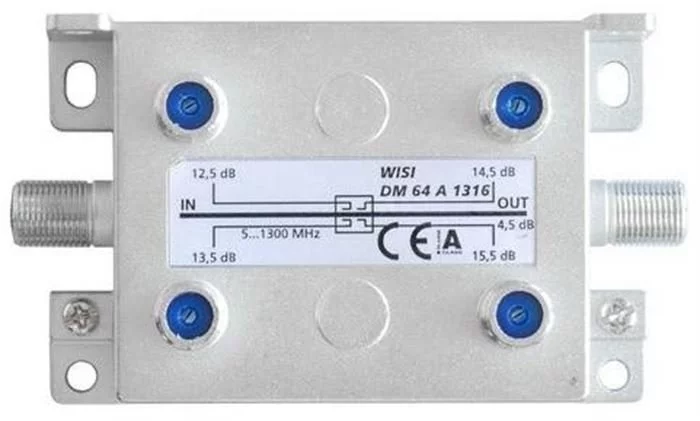 Wisi F-Abzweiger DM64A 1316 - 4-fach 13-16dB 5-1300MHz 4 Wisi F-Abzweiger DM64A 1316 - 4-fach 13-16dB 5-1300MHz – Bild 2