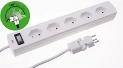 Max Hauri Steckdosenleiste Safety-Line 5xT13 Quer ÜSS (weiss)