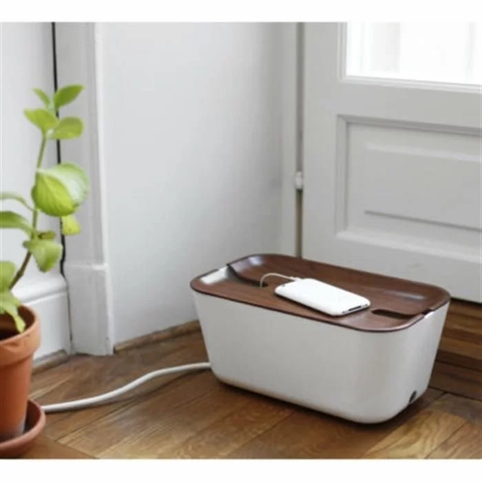 BOSIGN HIDEAWAY Kabelbox M (weiss / Braun) 4 BOSIGN HIDEAWAY Kabelbox M (weiss / Braun) – Bild 2