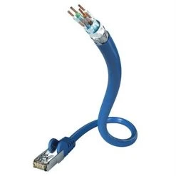 Inakustik Premium Netzwerkkabel CAT7, 0,5m - 009250005, Profi Bulk (blau)