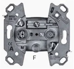 Wisi DB53 - SAT-Stichdose, 3-Loch, DC-Bypass (grau)